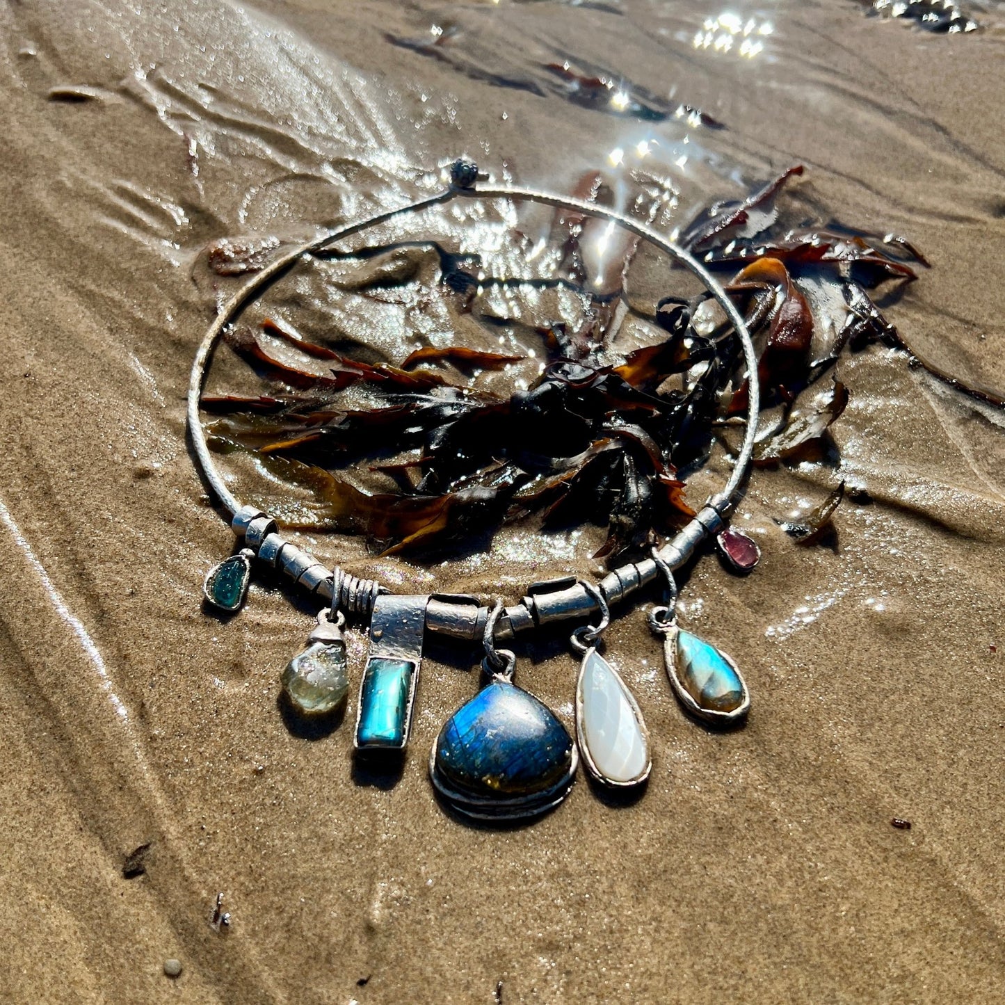 Aurora of the Six: Silver bohemian necklace - 6 elements Studio