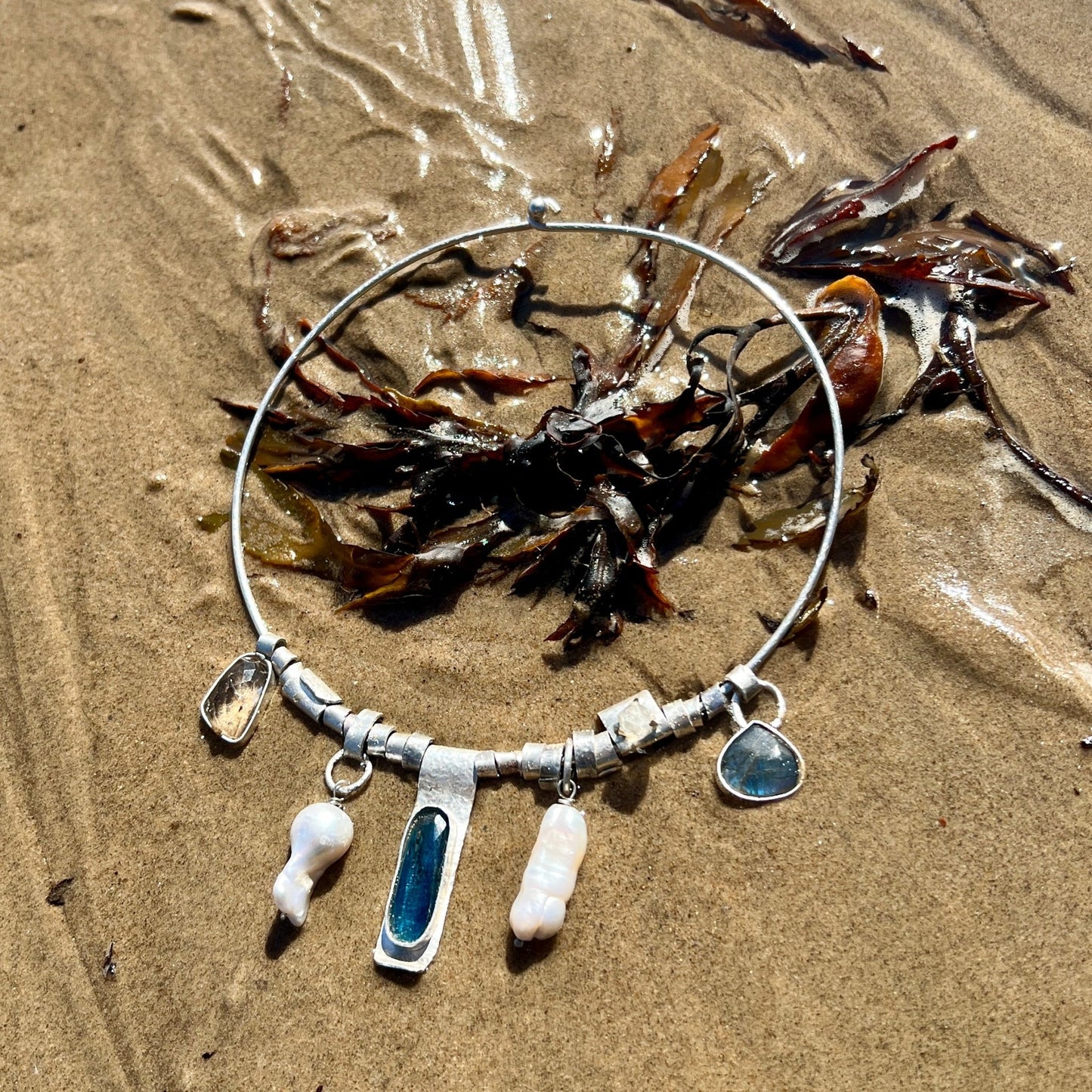 Whispering Tides – Silver Bohemian Necklace of the Six - 6 elements Studio