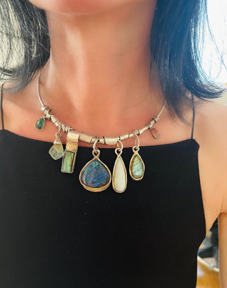 Aurora of the Six: Silver bohemian necklace - 6 elements Studio