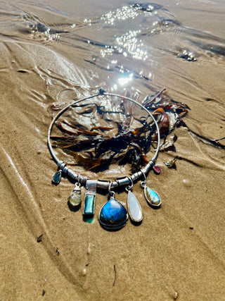 Aurora of the Six: Silver bohemian necklace - 6 elements Studio