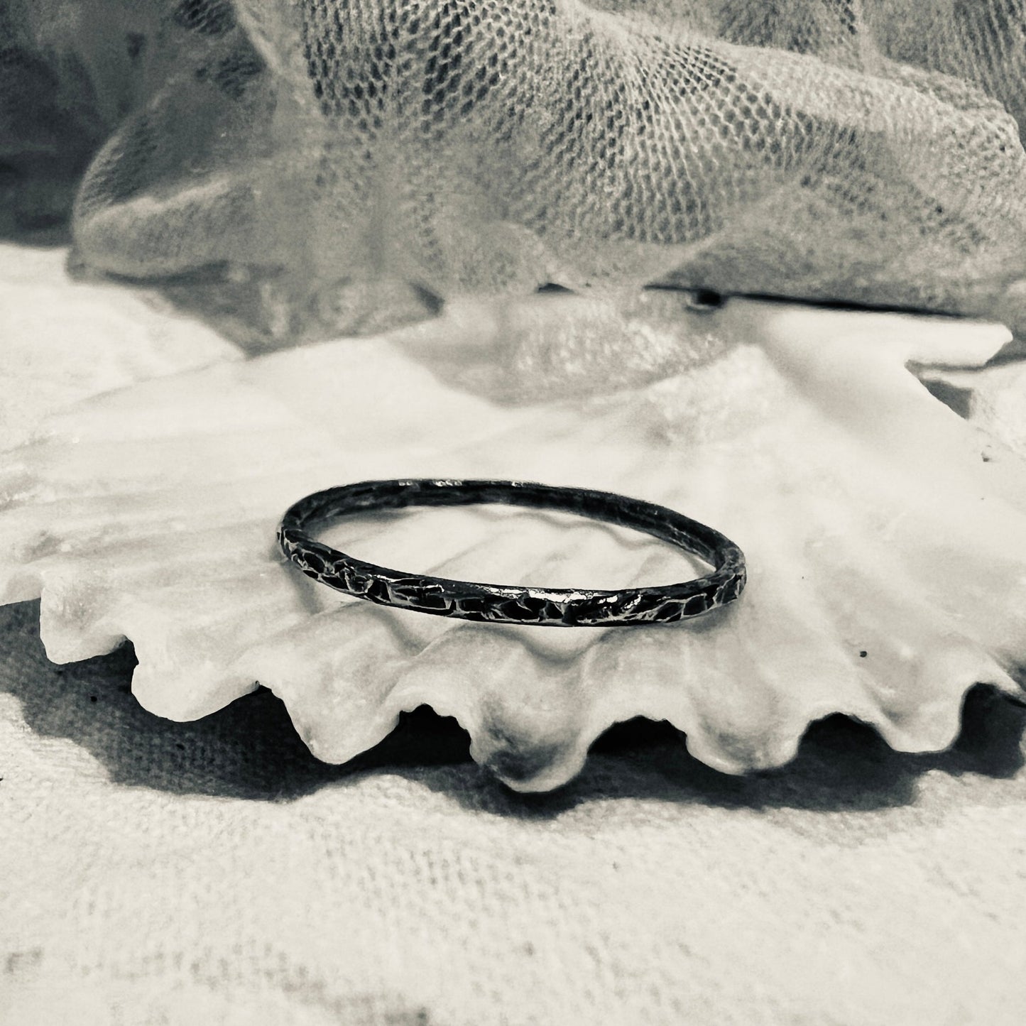 Six Elements Goddess - Earth Silver Stacking Ring - 6 elements Studio