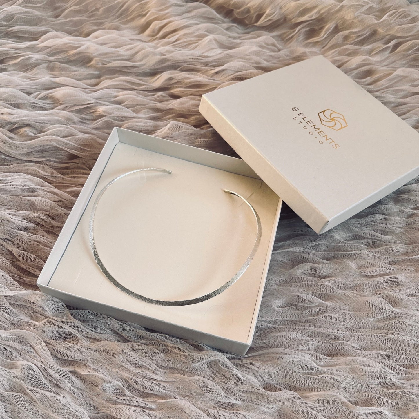 Six Elements Goddess - Silver Choker Necklace in a - 6 elements Studio box