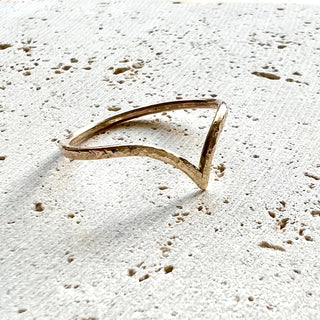 Everyday Goddess Spirit 9ct Gold Ring – The Connected One. 9ct gold, textured ring on a light background