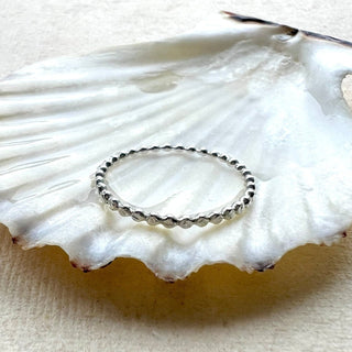 The Six Elements Goddess - Water Silver Stacking Beaded Ring