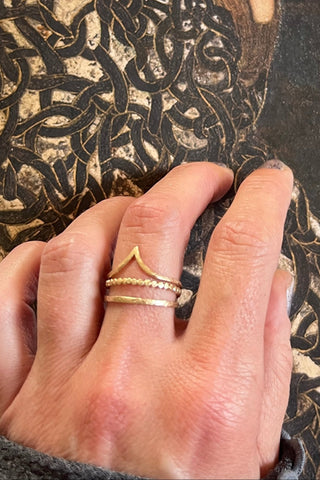 Golden Trinity – Elemental Ring Set Fire, Light and SpiritA radiant trio for passion, illumination, and divine connection.