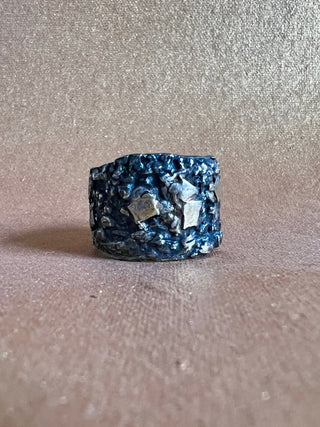 Light — The Maker Wide Band Ring in Silver & Gold Size T - 6 elements Studio