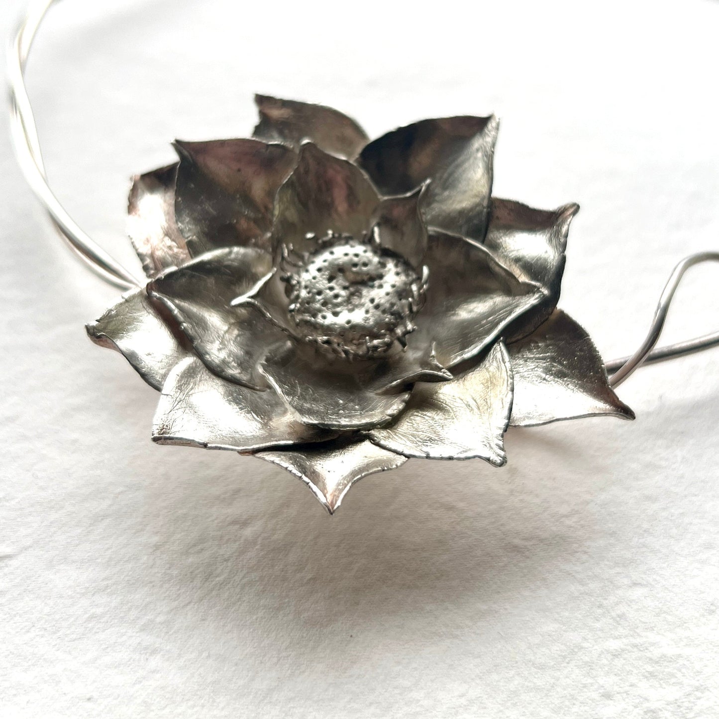 Lotus of Light: Silver Lotus Necklace - 6 elements Studio