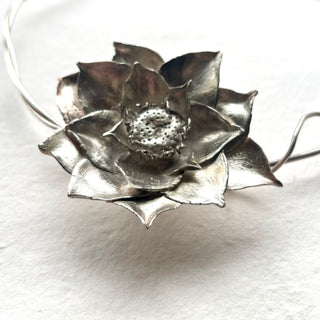 Lotus of Light: Silver Lotus Necklace - 6 elements Studio