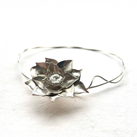 Lotus of Light: Silver Lotus Necklace - 6 elements Studio