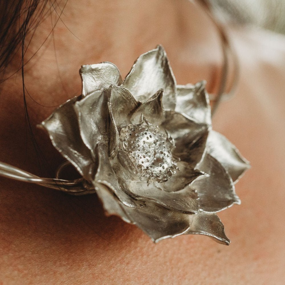 Lotus of Light: Silver Lotus Necklace - 6 elements Studio