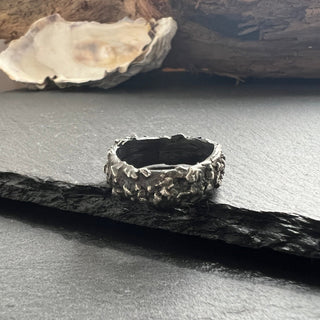 Mens Brutalist Silver Ring - 6 elements Studio
