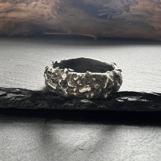 Fire & Air Organic Textured Silver Ring