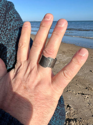 Men's Wide band Adjustable RIng - 6 elements Studio