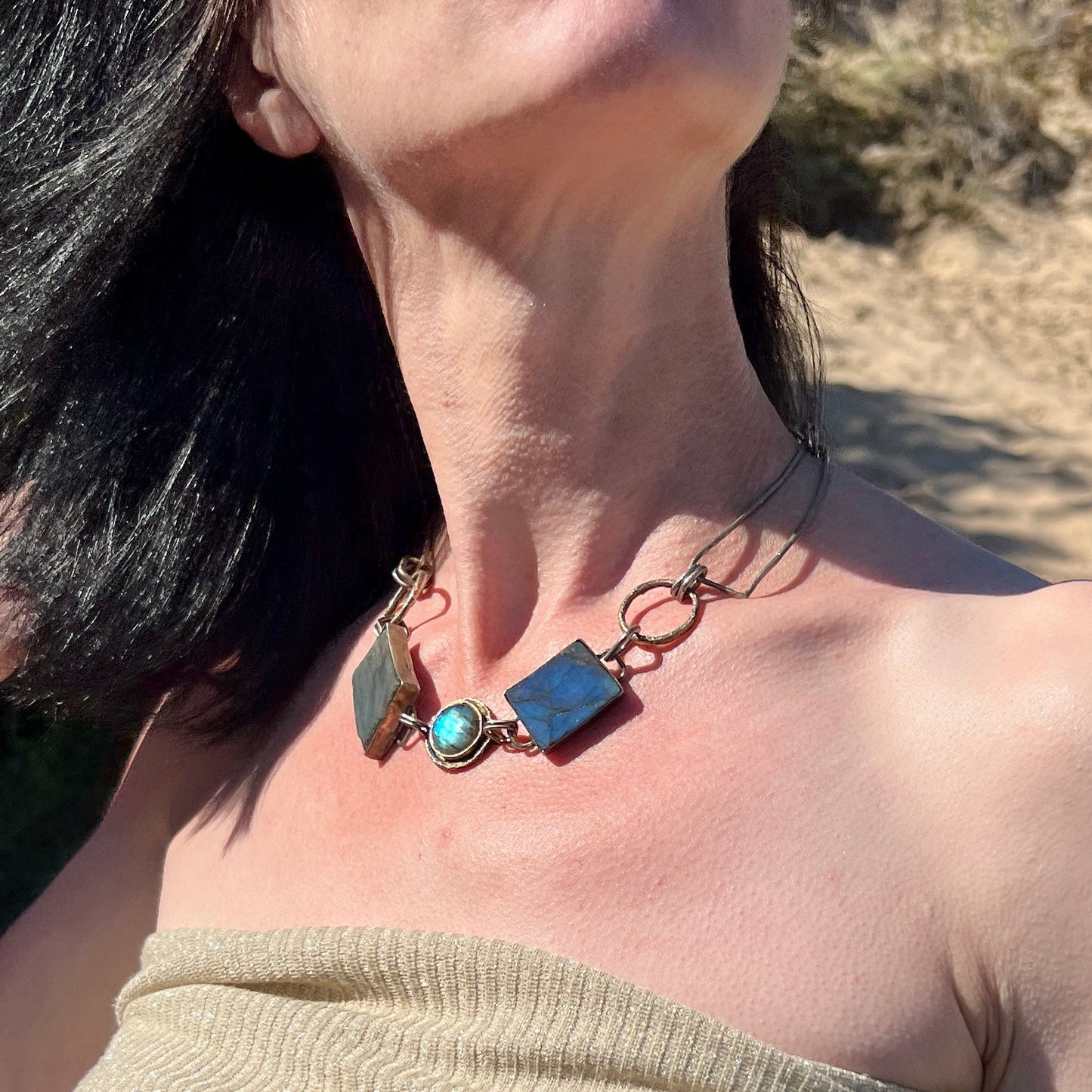 Bohemian Goddess Silver Labradorite Necklace