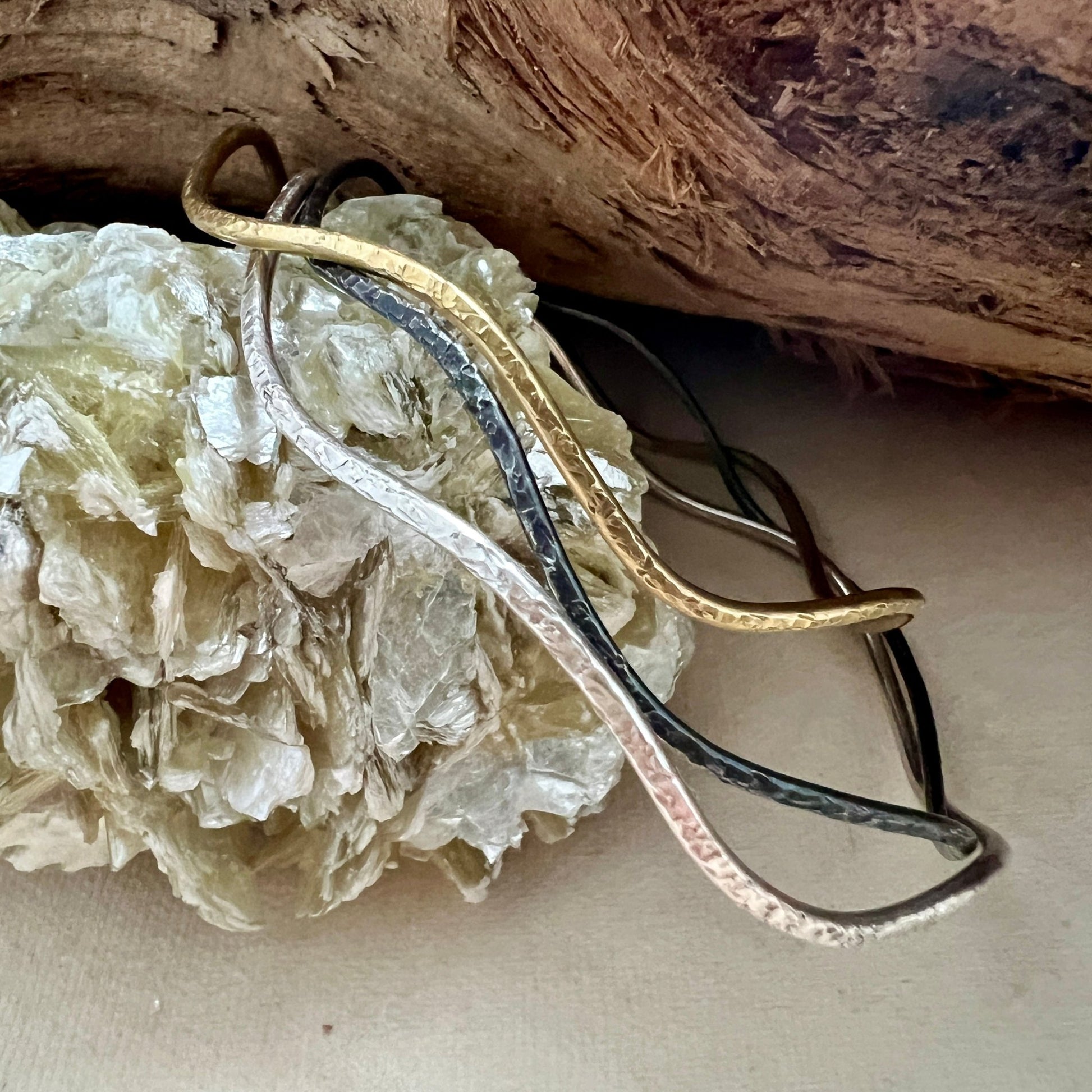 Silver Wavy Bangles Trio – Water, Fire and Spirit