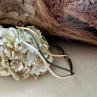 Set of textured silver bangles - 6 elements Studio