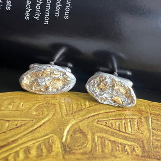 Silver Brutalist cufflinks - 6 elements Studio