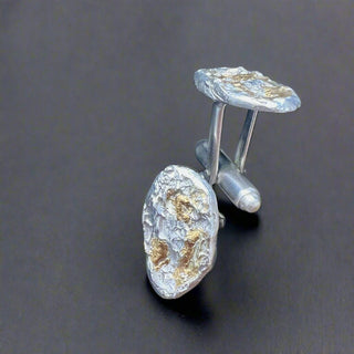 Silver Brutalist cufflinks - 6 elements Studio