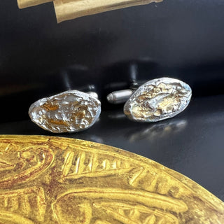 Silver Brutalist cufflinks - 6 elements Studio