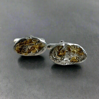 Silver Brutalist cufflinks - 6 elements Studio