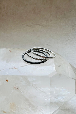Silver Trinity – Elemental Ring Set: Earth, Water and Air - 6 elements Studio