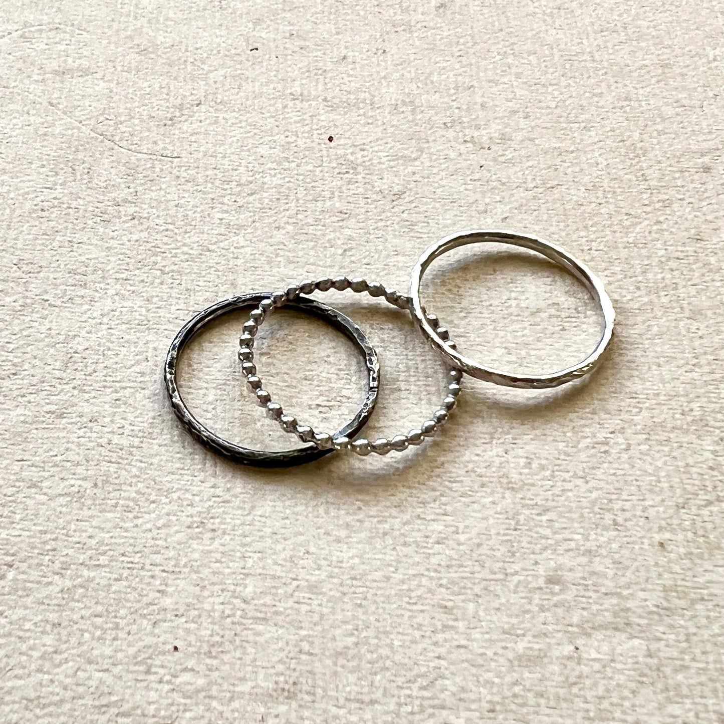 Silver Trinity – Elemental Ring Set: Earth, Water and Air - 6 elements Studio