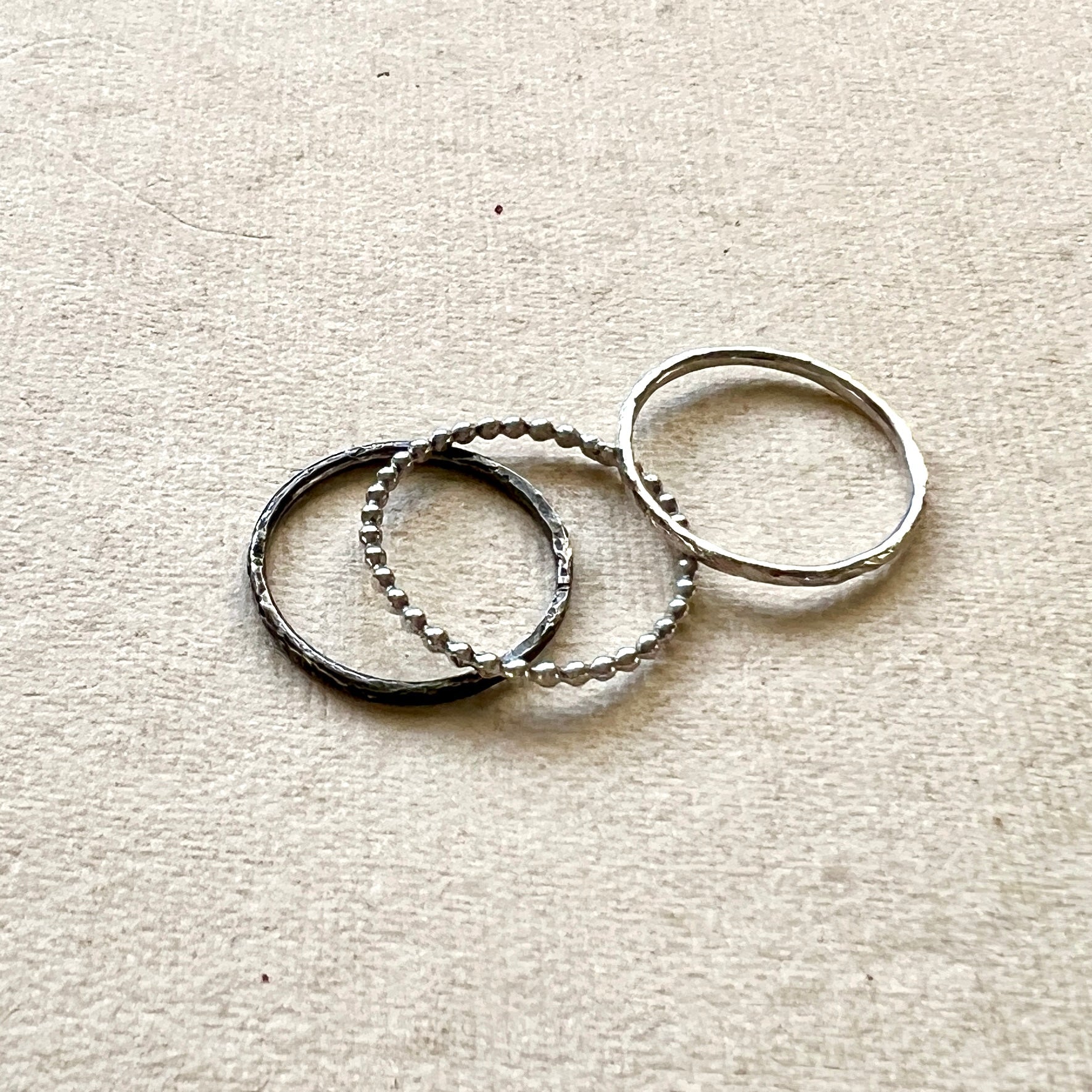 Silver Trinity – Elemental Ring Set: Earth, Water and Air - 6 elements Studio