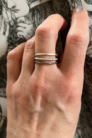 Silver Trinity – Elemental Ring Set: Earth, Water and Air - 6 elements Studio