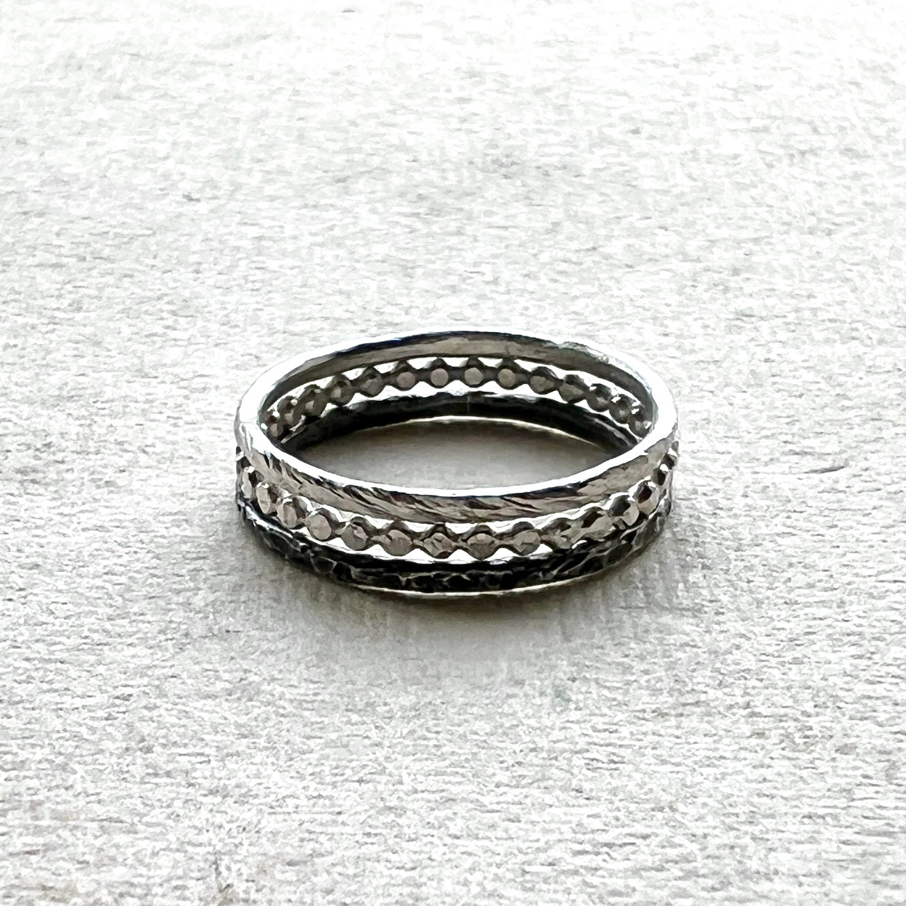 Silver Trinity – Elemental Ring Set: Earth, Water and Air  - 6 elements Studio