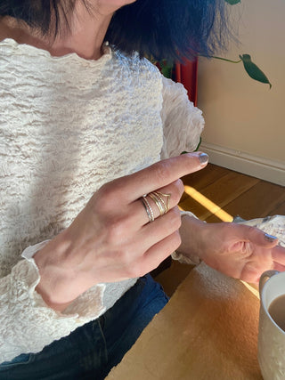 Six Elements Goddess – Stacking Ring Set in Gold and Silver - 6 elements Studio