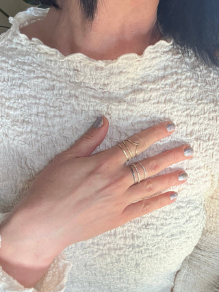 Six Elements Goddess – Stacking Ring Set in Gold and Silver - 6 elements Studio