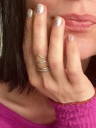 Six Elements Goddess – Stacking Ring Set in Gold and Silver - 6 elements Studio