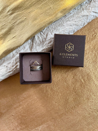 Six Elements Goddess – Stacking Ring Set in Gold and Silver - 6 elements Studio
