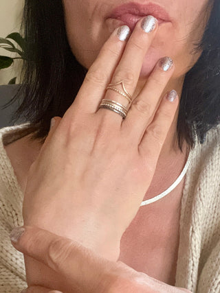 Six Elements Goddess – Stacking Ring Set in Gold and Silver - 6 elements Studio