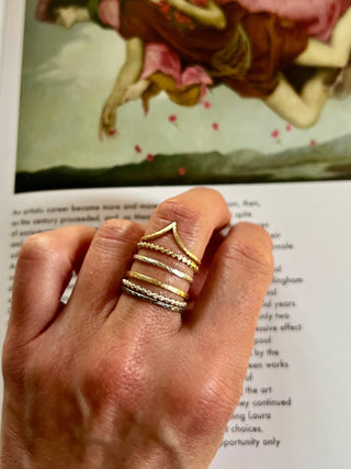 Six Elements Goddess – Stacking Ring Set in Gold and Silver - 6 elements Studio