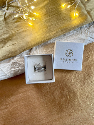 Six Elements Goddess - Stacking Ring Set in Silver - 6 elements Studio