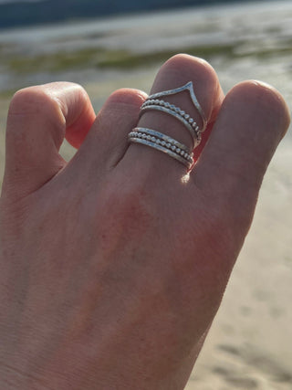 Six Elements Goddess - Stacking Ring Set in Silver - 6 elements Studio