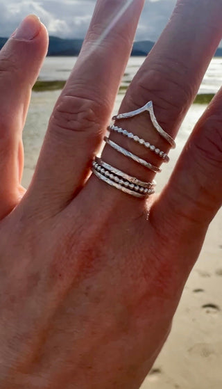 Six Elements Goddess - Stacking Ring Set in Silver - 6 elements Studio