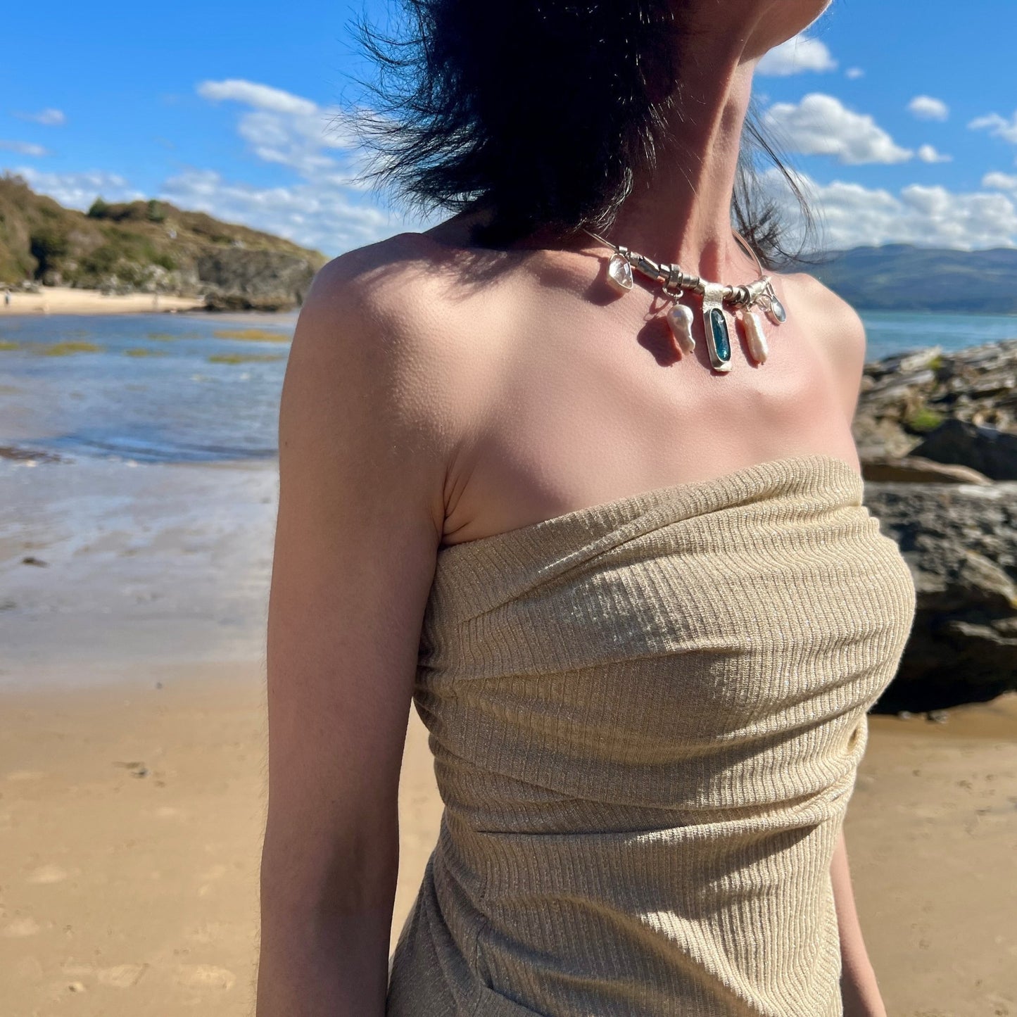 Whispering Tides – Silver Bohemian Necklace of the Six - 6 elements Studio