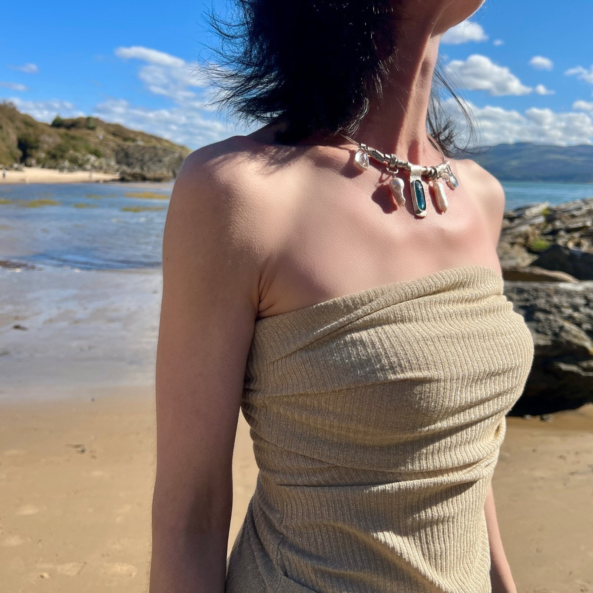 Whispering Tides – Silver Bohemian Necklace of the Six - 6 elements Studio