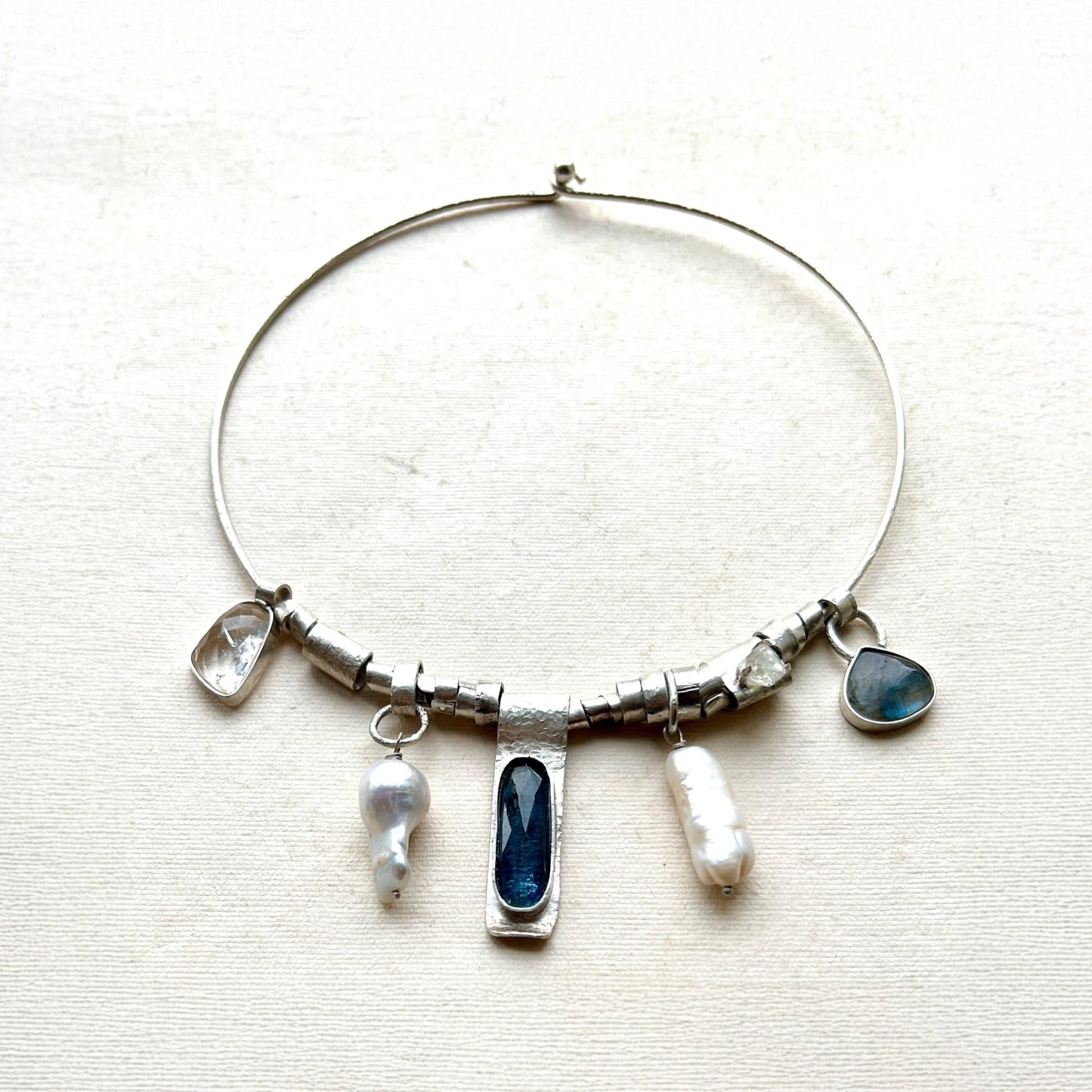 Whispering Tides – Silver Bohemian Necklace of the Six - 6 elements Studio