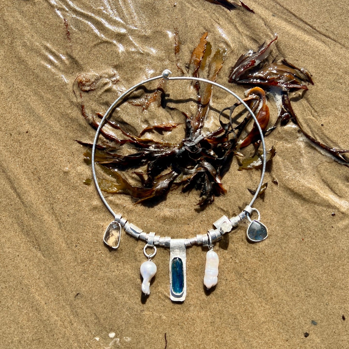 Whispering Tides – Silver Bohemian Necklace of the Six - 6 elements Studio