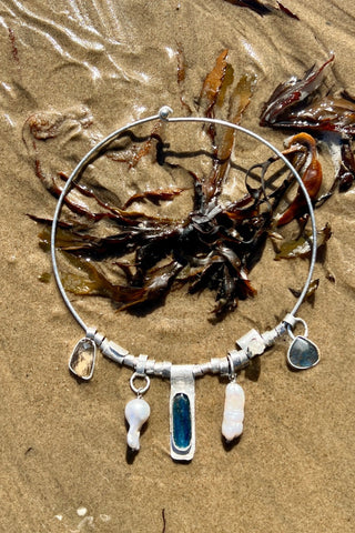 Whispering Tides – Silver Bohemian Necklace of the Six - 6 elements Studio