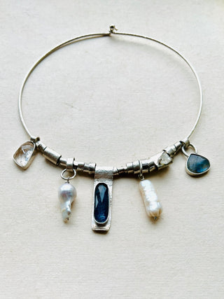 Whispering Tides – Silver Bohemian Necklace of the Six - 6 elements Studio