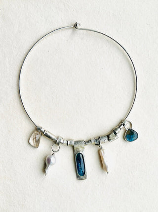 Whispering Tides – Silver Bohemian Necklace of the Six - 6 elements Studio