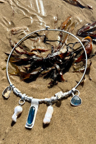 Whispering Tides – Silver Bohemian Necklace of the Six - 6 elements Studio