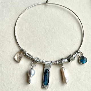 Whispering Tides – Silver Bohemian Necklace of the Six - 6 elements Studio