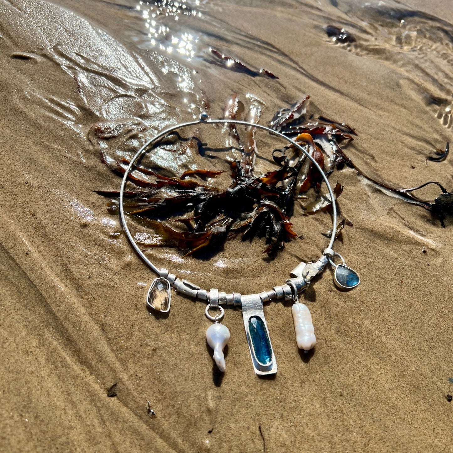 Whispering Tides – Silver Bohemian Necklace of the Six - 6 elements Studio