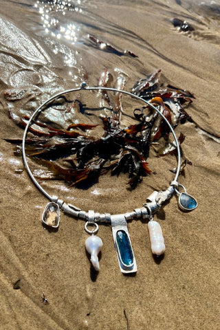 Whispering Tides – Silver Bohemian Necklace of the Six - 6 elements Studio