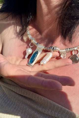 Whispering Tides – Silver Bohemian Necklace of the Six - 6 elements Studio